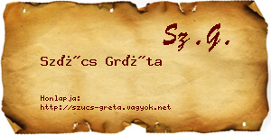 Szűcs Gréta névjegykártya