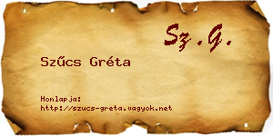 Szűcs Gréta névjegykártya