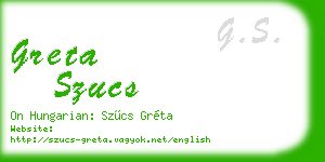 greta szucs business card